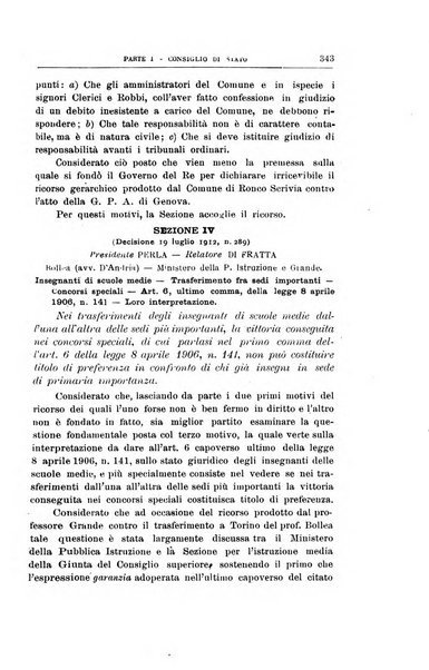 La giustizia amministrativa raccolta di decisioni e pareri del Consiglio di Stato, decisioni della Corte dei conti, sentenze della Cassazione di Roma, e decisioni delle Giunte provinciali amministrative