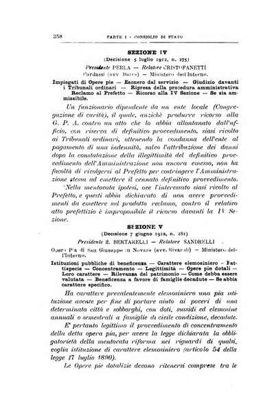 La giustizia amministrativa raccolta di decisioni e pareri del Consiglio di Stato, decisioni della Corte dei conti, sentenze della Cassazione di Roma, e decisioni delle Giunte provinciali amministrative