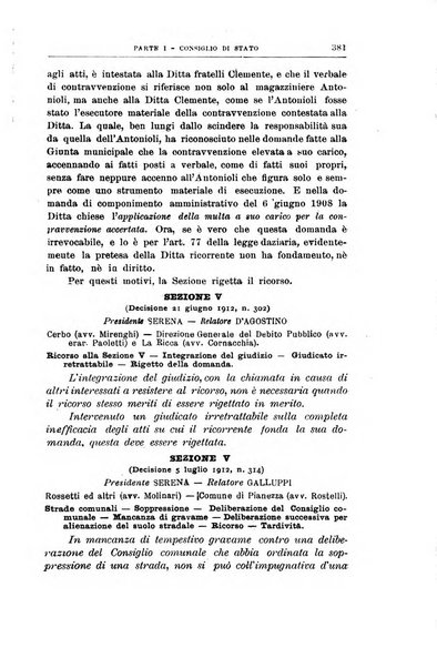 La giustizia amministrativa raccolta di decisioni e pareri del Consiglio di Stato, decisioni della Corte dei conti, sentenze della Cassazione di Roma, e decisioni delle Giunte provinciali amministrative