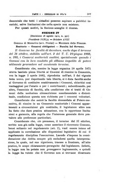 La giustizia amministrativa raccolta di decisioni e pareri del Consiglio di Stato, decisioni della Corte dei conti, sentenze della Cassazione di Roma, e decisioni delle Giunte provinciali amministrative