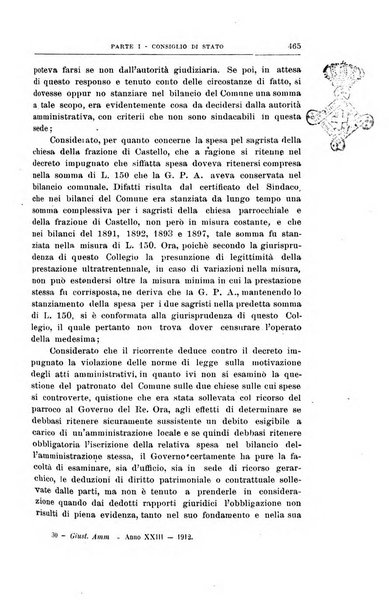 La giustizia amministrativa raccolta di decisioni e pareri del Consiglio di Stato, decisioni della Corte dei conti, sentenze della Cassazione di Roma, e decisioni delle Giunte provinciali amministrative