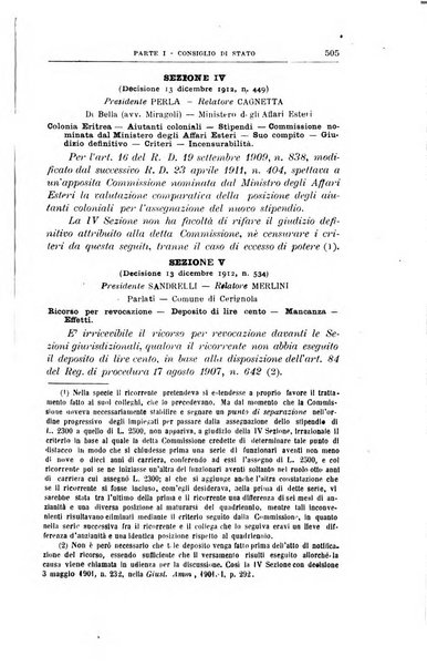 La giustizia amministrativa raccolta di decisioni e pareri del Consiglio di Stato, decisioni della Corte dei conti, sentenze della Cassazione di Roma, e decisioni delle Giunte provinciali amministrative