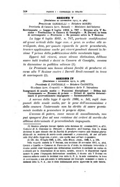 La giustizia amministrativa raccolta di decisioni e pareri del Consiglio di Stato, decisioni della Corte dei conti, sentenze della Cassazione di Roma, e decisioni delle Giunte provinciali amministrative