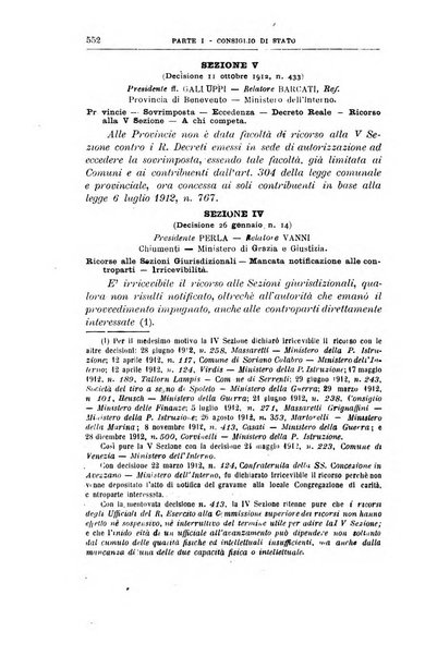 La giustizia amministrativa raccolta di decisioni e pareri del Consiglio di Stato, decisioni della Corte dei conti, sentenze della Cassazione di Roma, e decisioni delle Giunte provinciali amministrative