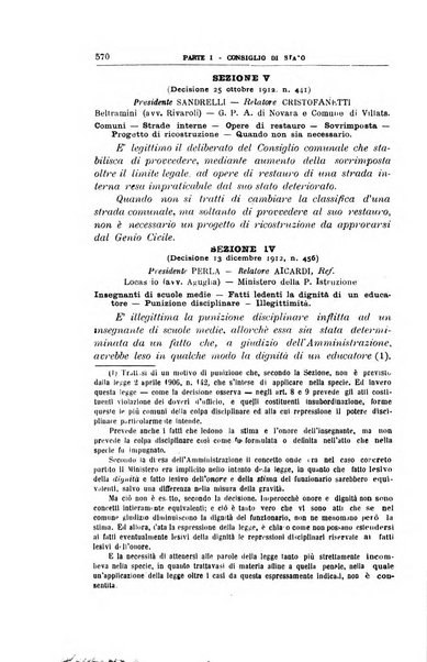 La giustizia amministrativa raccolta di decisioni e pareri del Consiglio di Stato, decisioni della Corte dei conti, sentenze della Cassazione di Roma, e decisioni delle Giunte provinciali amministrative