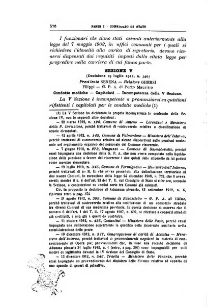 La giustizia amministrativa raccolta di decisioni e pareri del Consiglio di Stato, decisioni della Corte dei conti, sentenze della Cassazione di Roma, e decisioni delle Giunte provinciali amministrative