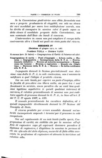 La giustizia amministrativa raccolta di decisioni e pareri del Consiglio di Stato, decisioni della Corte dei conti, sentenze della Cassazione di Roma, e decisioni delle Giunte provinciali amministrative