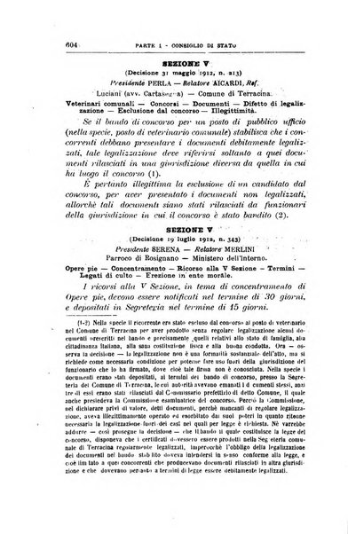 La giustizia amministrativa raccolta di decisioni e pareri del Consiglio di Stato, decisioni della Corte dei conti, sentenze della Cassazione di Roma, e decisioni delle Giunte provinciali amministrative