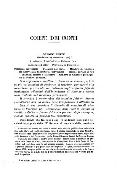 La giustizia amministrativa raccolta di decisioni e pareri del Consiglio di Stato, decisioni della Corte dei conti, sentenze della Cassazione di Roma, e decisioni delle Giunte provinciali amministrative