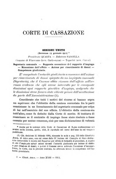 La giustizia amministrativa raccolta di decisioni e pareri del Consiglio di Stato, decisioni della Corte dei conti, sentenze della Cassazione di Roma, e decisioni delle Giunte provinciali amministrative