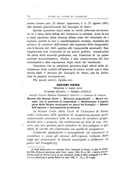 La giustizia amministrativa raccolta di decisioni e pareri del Consiglio di Stato, decisioni della Corte dei conti, sentenze della Cassazione di Roma, e decisioni delle Giunte provinciali amministrative