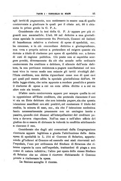 La giustizia amministrativa raccolta di decisioni e pareri del Consiglio di Stato, decisioni della Corte dei conti, sentenze della Cassazione di Roma, e decisioni delle Giunte provinciali amministrative