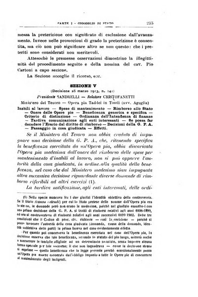 La giustizia amministrativa raccolta di decisioni e pareri del Consiglio di Stato, decisioni della Corte dei conti, sentenze della Cassazione di Roma, e decisioni delle Giunte provinciali amministrative