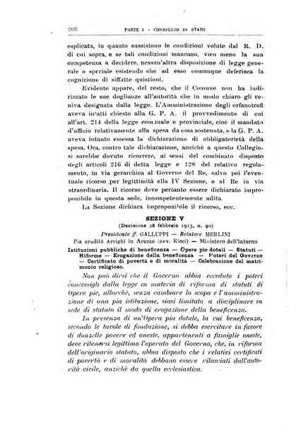 La giustizia amministrativa raccolta di decisioni e pareri del Consiglio di Stato, decisioni della Corte dei conti, sentenze della Cassazione di Roma, e decisioni delle Giunte provinciali amministrative