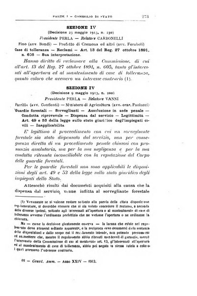 La giustizia amministrativa raccolta di decisioni e pareri del Consiglio di Stato, decisioni della Corte dei conti, sentenze della Cassazione di Roma, e decisioni delle Giunte provinciali amministrative