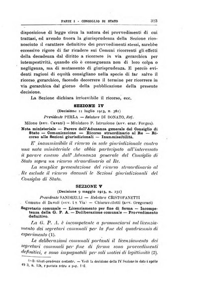 La giustizia amministrativa raccolta di decisioni e pareri del Consiglio di Stato, decisioni della Corte dei conti, sentenze della Cassazione di Roma, e decisioni delle Giunte provinciali amministrative