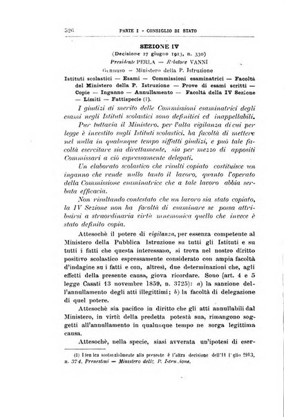 La giustizia amministrativa raccolta di decisioni e pareri del Consiglio di Stato, decisioni della Corte dei conti, sentenze della Cassazione di Roma, e decisioni delle Giunte provinciali amministrative