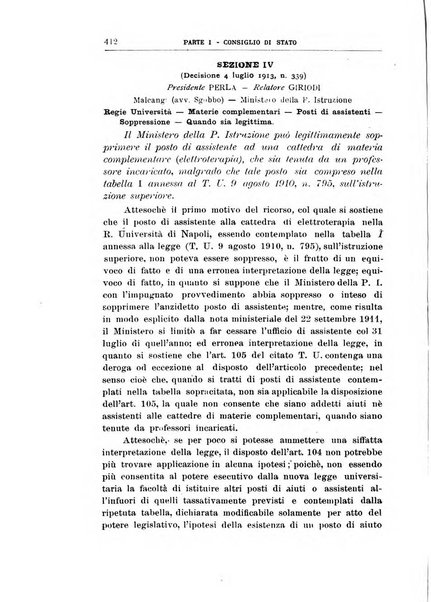 La giustizia amministrativa raccolta di decisioni e pareri del Consiglio di Stato, decisioni della Corte dei conti, sentenze della Cassazione di Roma, e decisioni delle Giunte provinciali amministrative