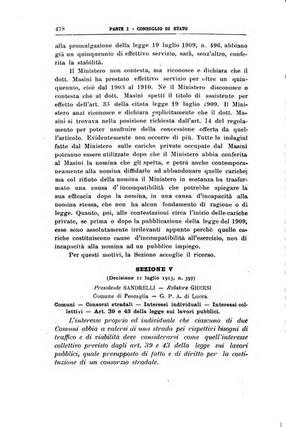 La giustizia amministrativa raccolta di decisioni e pareri del Consiglio di Stato, decisioni della Corte dei conti, sentenze della Cassazione di Roma, e decisioni delle Giunte provinciali amministrative