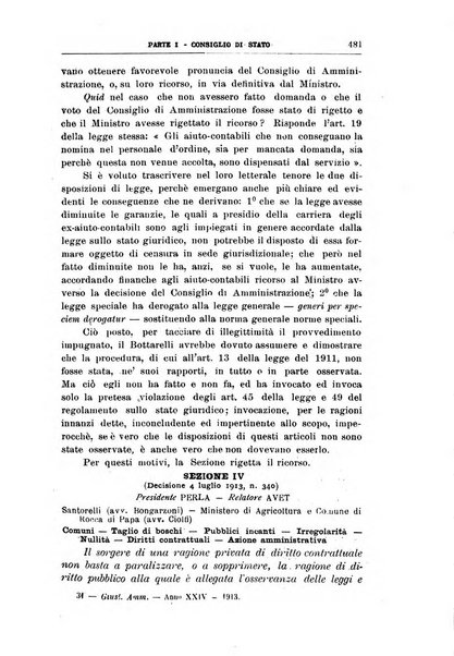 La giustizia amministrativa raccolta di decisioni e pareri del Consiglio di Stato, decisioni della Corte dei conti, sentenze della Cassazione di Roma, e decisioni delle Giunte provinciali amministrative