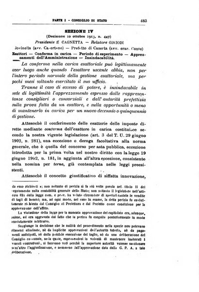 La giustizia amministrativa raccolta di decisioni e pareri del Consiglio di Stato, decisioni della Corte dei conti, sentenze della Cassazione di Roma, e decisioni delle Giunte provinciali amministrative