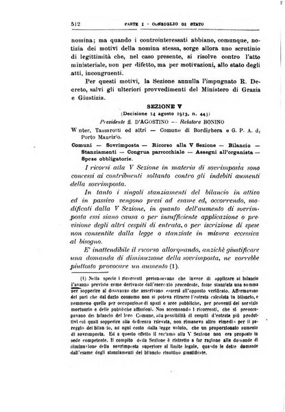 La giustizia amministrativa raccolta di decisioni e pareri del Consiglio di Stato, decisioni della Corte dei conti, sentenze della Cassazione di Roma, e decisioni delle Giunte provinciali amministrative