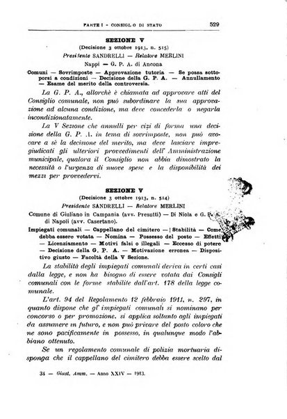 La giustizia amministrativa raccolta di decisioni e pareri del Consiglio di Stato, decisioni della Corte dei conti, sentenze della Cassazione di Roma, e decisioni delle Giunte provinciali amministrative