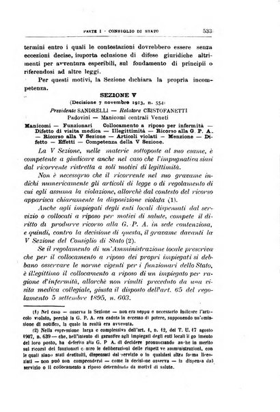 La giustizia amministrativa raccolta di decisioni e pareri del Consiglio di Stato, decisioni della Corte dei conti, sentenze della Cassazione di Roma, e decisioni delle Giunte provinciali amministrative