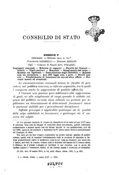 La giustizia amministrativa raccolta di decisioni e pareri del Consiglio di Stato, decisioni della Corte dei conti, sentenze della Cassazione di Roma, e decisioni delle Giunte provinciali amministrative