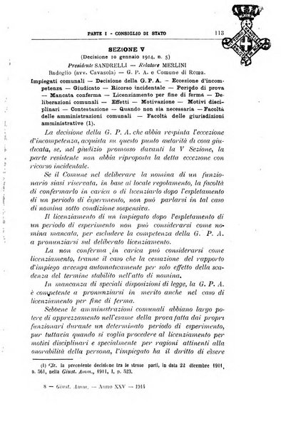 La giustizia amministrativa raccolta di decisioni e pareri del Consiglio di Stato, decisioni della Corte dei conti, sentenze della Cassazione di Roma, e decisioni delle Giunte provinciali amministrative