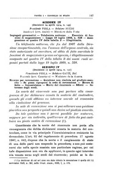 La giustizia amministrativa raccolta di decisioni e pareri del Consiglio di Stato, decisioni della Corte dei conti, sentenze della Cassazione di Roma, e decisioni delle Giunte provinciali amministrative