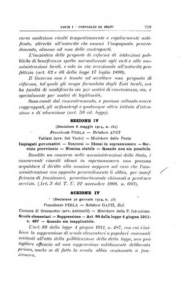 La giustizia amministrativa raccolta di decisioni e pareri del Consiglio di Stato, decisioni della Corte dei conti, sentenze della Cassazione di Roma, e decisioni delle Giunte provinciali amministrative