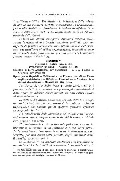 La giustizia amministrativa raccolta di decisioni e pareri del Consiglio di Stato, decisioni della Corte dei conti, sentenze della Cassazione di Roma, e decisioni delle Giunte provinciali amministrative