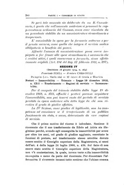 La giustizia amministrativa raccolta di decisioni e pareri del Consiglio di Stato, decisioni della Corte dei conti, sentenze della Cassazione di Roma, e decisioni delle Giunte provinciali amministrative