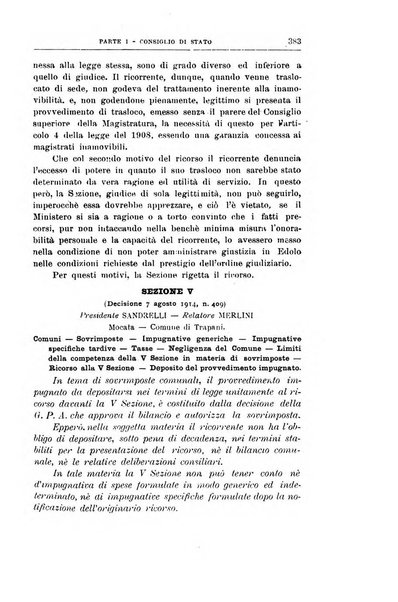 La giustizia amministrativa raccolta di decisioni e pareri del Consiglio di Stato, decisioni della Corte dei conti, sentenze della Cassazione di Roma, e decisioni delle Giunte provinciali amministrative