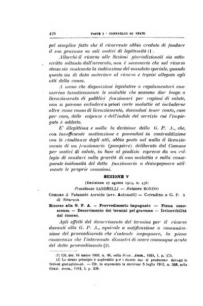 La giustizia amministrativa raccolta di decisioni e pareri del Consiglio di Stato, decisioni della Corte dei conti, sentenze della Cassazione di Roma, e decisioni delle Giunte provinciali amministrative