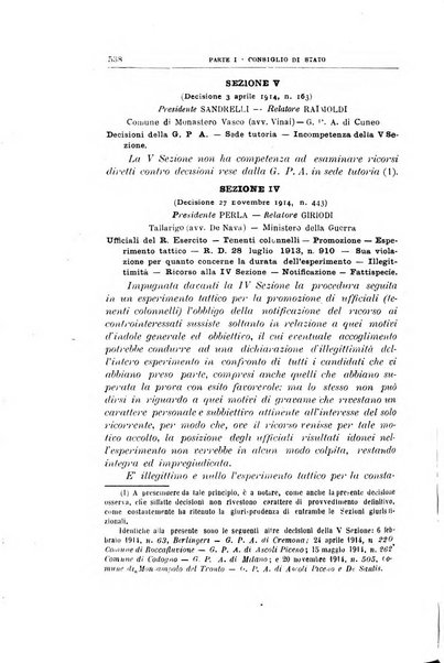 La giustizia amministrativa raccolta di decisioni e pareri del Consiglio di Stato, decisioni della Corte dei conti, sentenze della Cassazione di Roma, e decisioni delle Giunte provinciali amministrative