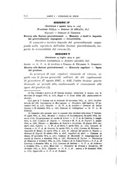 La giustizia amministrativa raccolta di decisioni e pareri del Consiglio di Stato, decisioni della Corte dei conti, sentenze della Cassazione di Roma, e decisioni delle Giunte provinciali amministrative