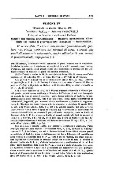 La giustizia amministrativa raccolta di decisioni e pareri del Consiglio di Stato, decisioni della Corte dei conti, sentenze della Cassazione di Roma, e decisioni delle Giunte provinciali amministrative