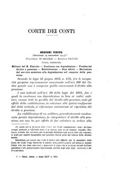 La giustizia amministrativa raccolta di decisioni e pareri del Consiglio di Stato, decisioni della Corte dei conti, sentenze della Cassazione di Roma, e decisioni delle Giunte provinciali amministrative