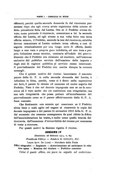 La giustizia amministrativa raccolta di decisioni e pareri del Consiglio di Stato, decisioni della Corte dei conti, sentenze della Cassazione di Roma, e decisioni delle Giunte provinciali amministrative