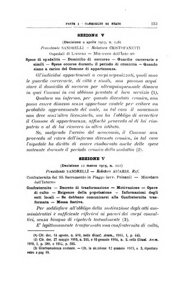 La giustizia amministrativa raccolta di decisioni e pareri del Consiglio di Stato, decisioni della Corte dei conti, sentenze della Cassazione di Roma, e decisioni delle Giunte provinciali amministrative