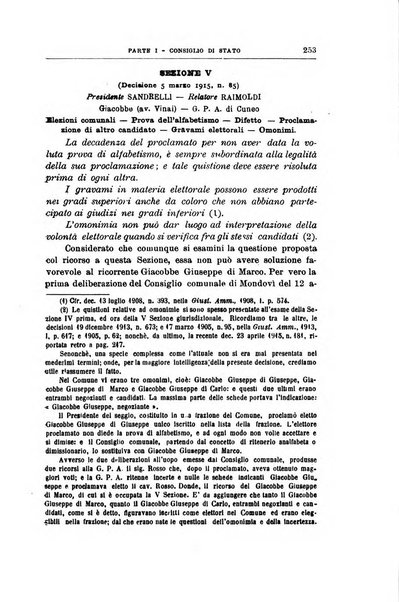 La giustizia amministrativa raccolta di decisioni e pareri del Consiglio di Stato, decisioni della Corte dei conti, sentenze della Cassazione di Roma, e decisioni delle Giunte provinciali amministrative