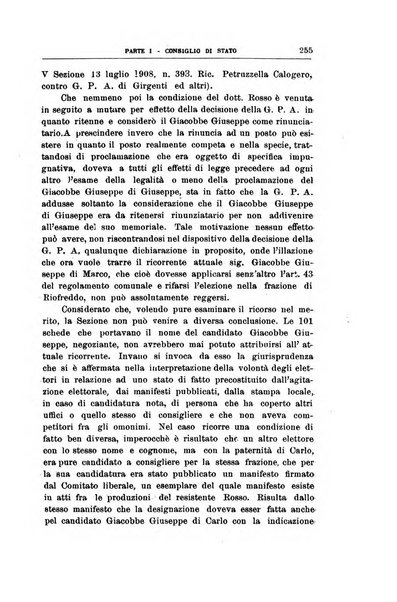 La giustizia amministrativa raccolta di decisioni e pareri del Consiglio di Stato, decisioni della Corte dei conti, sentenze della Cassazione di Roma, e decisioni delle Giunte provinciali amministrative