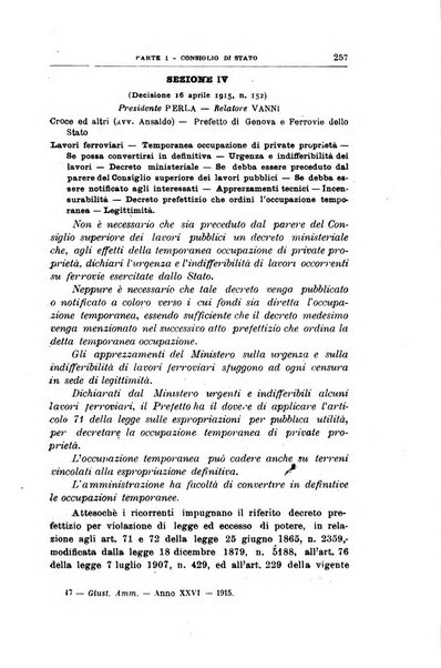 La giustizia amministrativa raccolta di decisioni e pareri del Consiglio di Stato, decisioni della Corte dei conti, sentenze della Cassazione di Roma, e decisioni delle Giunte provinciali amministrative