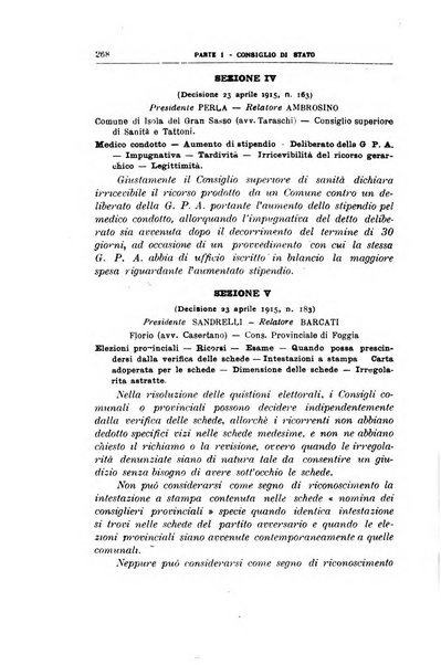 La giustizia amministrativa raccolta di decisioni e pareri del Consiglio di Stato, decisioni della Corte dei conti, sentenze della Cassazione di Roma, e decisioni delle Giunte provinciali amministrative