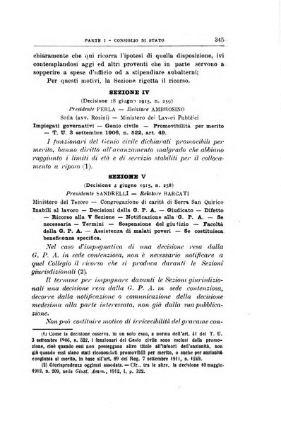 La giustizia amministrativa raccolta di decisioni e pareri del Consiglio di Stato, decisioni della Corte dei conti, sentenze della Cassazione di Roma, e decisioni delle Giunte provinciali amministrative