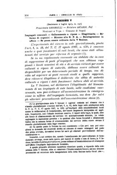 La giustizia amministrativa raccolta di decisioni e pareri del Consiglio di Stato, decisioni della Corte dei conti, sentenze della Cassazione di Roma, e decisioni delle Giunte provinciali amministrative