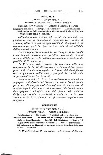 La giustizia amministrativa raccolta di decisioni e pareri del Consiglio di Stato, decisioni della Corte dei conti, sentenze della Cassazione di Roma, e decisioni delle Giunte provinciali amministrative