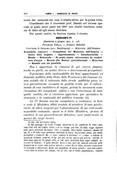 La giustizia amministrativa raccolta di decisioni e pareri del Consiglio di Stato, decisioni della Corte dei conti, sentenze della Cassazione di Roma, e decisioni delle Giunte provinciali amministrative